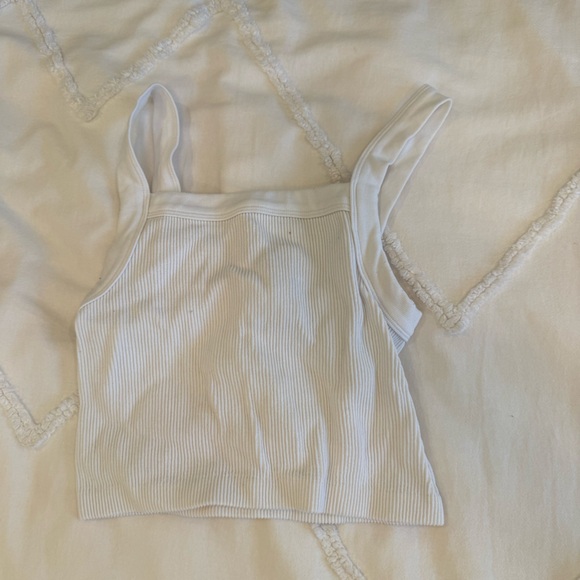 Tops - White Ribbed Tank Top